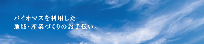 バイオマスを利用した、地域・産業づくりのお手伝い。